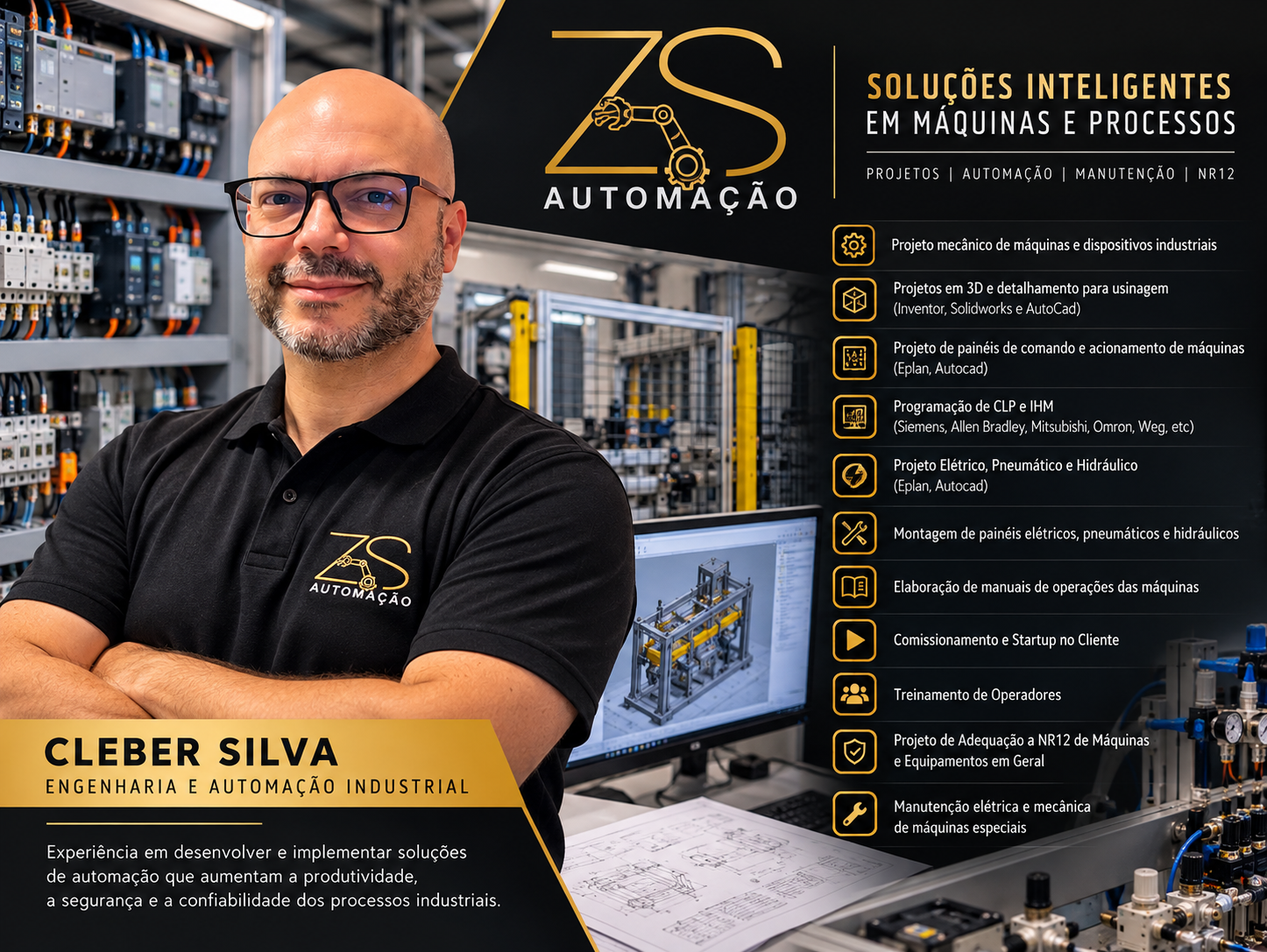 Cleber Silva da ZS Automação — soluções inteligentes em máquinas e processos